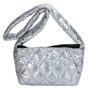 Winter Space Padded Handbag Rhombic Quilted Bags Women's Messenger Bag