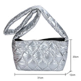 Winter Space Padded Handbag Rhombic Quilted Bags Women's Messenger Bag