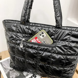 Winter Space Padded Handbag Women Shoulder Shopper Bag