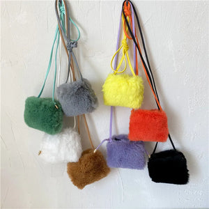 Winter Style Child Mini Casual Handbag Faux Fur Clutch Women Bag Purses