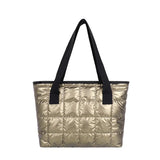 Winter Tote Bag Women Commute Space Padded Down Bag Large Capacity Female Solid