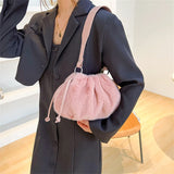 Soft Plush Shoulder Bag Winter Fur Women Cloud Bag Purses Handbags