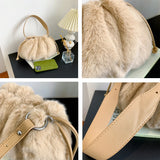 Soft Plush Shoulder Bag Winter Fur Women Cloud Bag Purses Handbags