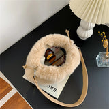 Soft Plush Shoulder Bag Winter Fur Women Cloud Bag Purses Handbags
