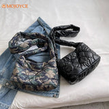 Winter Women Shoulder Bag Space Cotton Handbag Female Large Capacity Tote Bags
