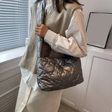 Winter Women Shoulder Bag Space Cotton Handbag Female Large Capacity Tote Bags