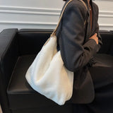 Winter Underarm Plush Shoulder Bags for Women Large Capacity Daily Handbags