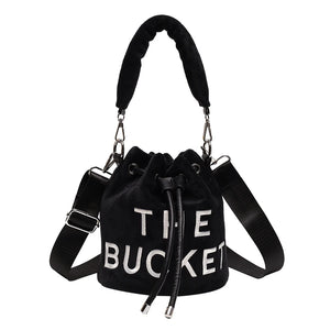 Winter Velvet Bucket Bags for Women Purses and Handbags Crossbody Bag
