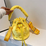 Winter Velvet Bucket Bags for Women Purses and Handbags Crossbody Bag