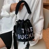 Winter Velvet Bucket Bags for Women Purses and Handbags Crossbody Bag
