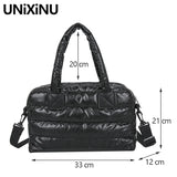 Winter Warm Down Satchel Space Women's Shoulder Bag Nylon Quilted