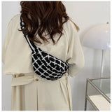 Winter Plaid Women Messenger Waist Bag Easy Carry Fanny Pack
