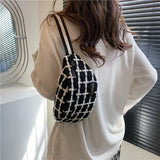 Winter Plaid Women Messenger Waist Bag Easy Carry Fanny Pack