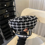 Winter Plaid Women Messenger Waist Bag Easy Carry Fanny Pack