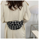 Winter Plaid Women Messenger Waist Bag Easy Carry Fanny Pack