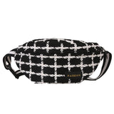 Winter Plaid Women Messenger Waist Bag Easy Carry Fanny Pack