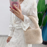 Winter Faux Fur Shoulder Tote Bag Ladies Bolsa Feminina