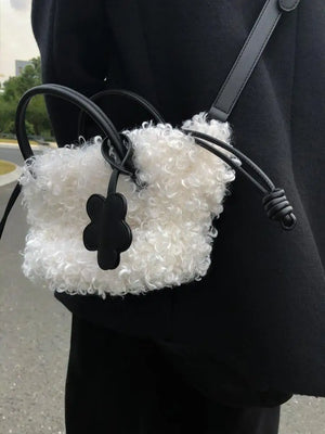 Winter Faux Woolen Fur Crossbody Shoulder Handbag