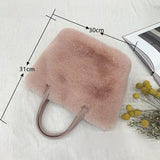 Winter Warm Fur Bags Shoulder Bag Faux Fur Handbags Tote Bag Purse