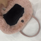 Winter Warm Fur Bags Shoulder Bag Faux Fur Handbags Tote Bag Purse