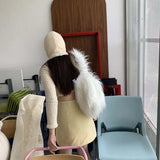 Winter Plush Shoulder Bags Women Underarm Totes Hairy Handbag Femme