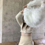 Winter Plush Shoulder Bags Women Underarm Totes Hairy Handbag Femme