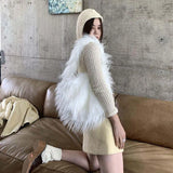 Winter Plush Shoulder Bags Women Underarm Totes Hairy Handbag Femme
