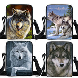 Winter Wolf Shoulder Bag Puppy Women Handbag Howling Wolf Messenger Bags