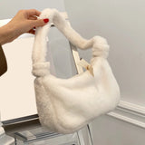 Winter Women Bag Faux Fur Solid Female Shoulder Bags Underarm Ladies All Match