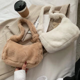 Winter Women Bag Faux Fur Solid Female Shoulder Bags Underarm Ladies All Match
