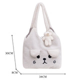Winter Women Shopping Bag Soft Japanese Style Shoulder Bags Plush Large Capacity