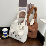 Winter Women Shopping Bag Soft Japanese Style Shoulder Bags Plush Large Capacity