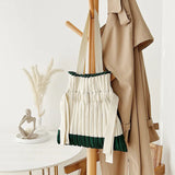 Winter Women Shoulder Bag Solid Knitted Totes Large Capacity Daily Retro Handbag