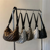 Winter Women Shoulder Bag Space Cotton Handbags Casual Ladies Padded Quilted Cro