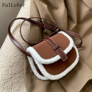 Winter Women Shoulder Bags Female Crossbody Bags Armpit Square Saddle Bags