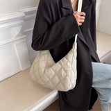 Winter Women Soft Nylon Quilted Crossbody Side Bag Lady Casual Shoulder Handbag
