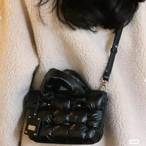 Winter Women's Down Small Shoulder Handbags Female Ladies Messenger Bags