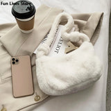 Women's Faux Fur Tote Handbag Plush Bag