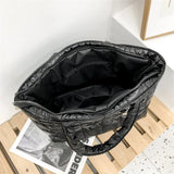 Winter Women's Soft Down Shoulder Bag Large Capacity Tote Bag