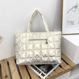 Winter Women's Soft Down Shoulder Bag Large Capacity Tote Bag