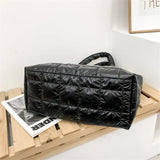 Winter Women's Soft Down Shoulder Bag Large Capacity Tote Bag