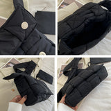 Winter Woven Cotton Crossbody Bag for Women Down Padded Shoulder Bags