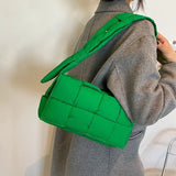 Winter Woven Cotton Crossbody Bag for Women Down Padded Shoulder Bags