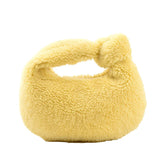 Winter Plush Mini Leather Clutch Bag