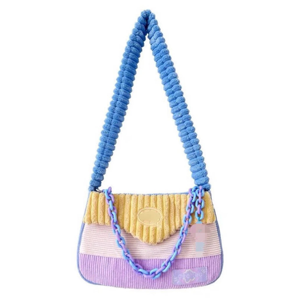 Winter Plush Underarm Bag Corduroy Handbag