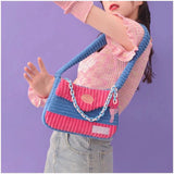 Winter Plush Underarm Bag Corduroy Handbag