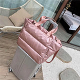 Winter Large Capacity Shoulder Bag Waterproof Nylon Space Pad Down Bag
