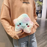 Winter Plush Handbag Cartoon Shoulder Bag Girl Student Fur Messenger Bags