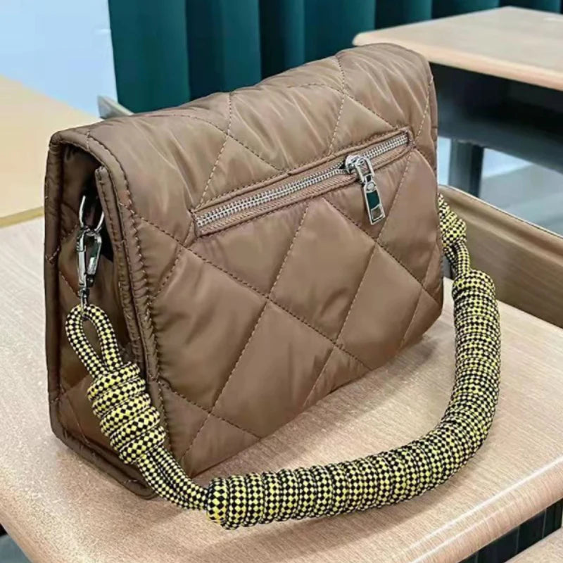 Winter Hand Woven Small Square Bag Shoulder Bag
