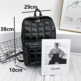 Winter Women Backpack Space Pad Cotton Feather Down Bag Travel Backpacks